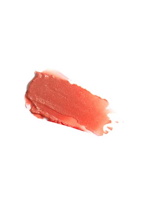 Swatch of red lipstick on a white background