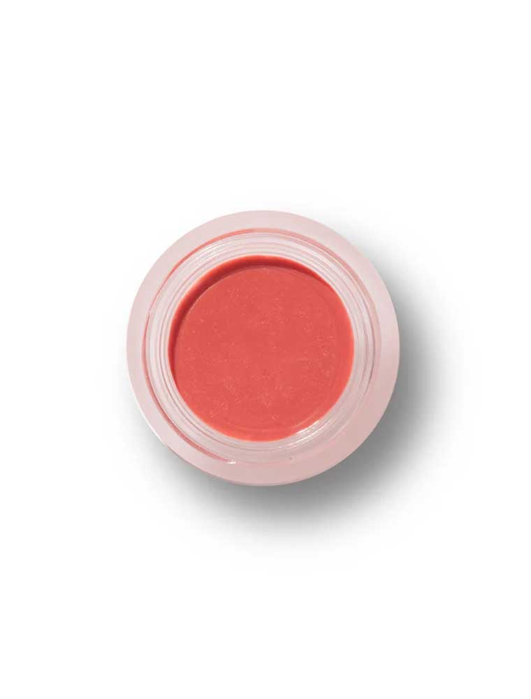 Pink makeup compact on a white background