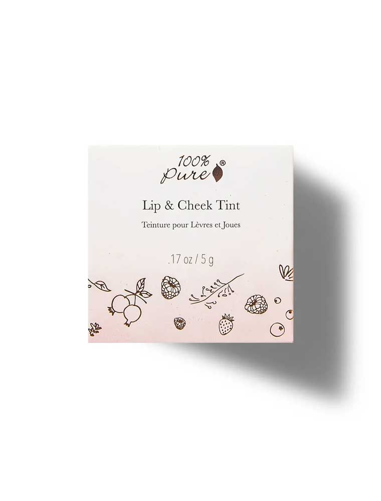 100% Pure Lip & Cheek Tint packaging on a white background