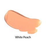 A smear of creamy, light peach-colored 100% Pure Fruit Pigmented® Tinted Moisturiser 30ml in the shade White Peach on a white background.