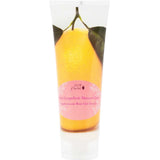 A 236ml tube of 100% Pure Pink Grapefruit Shower Gel with a large grapefruit graphic and pink label—this vegan shower gel nourishes, refreshes, and invigorates your skin.