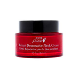 A red jar of 100% Pure Retinol Restorative Neck Cream 44ml, an anti-ageing neck treatment with English and French labels, is displayed against a white background.