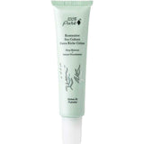 A light green 40ml tube of 100% Pure Restorative Sea Culture Extra Riche Créme features ocean plant art, black product details, and offers hydration with seaweed polysaccharides.