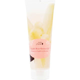 100% Pure Vanilla Bean Shower Gel 236ml comes in a clear plastic tube with a pale yellow, sulfate-free formula and a pink label with white text and bun designs—ideal for sensitive skin.