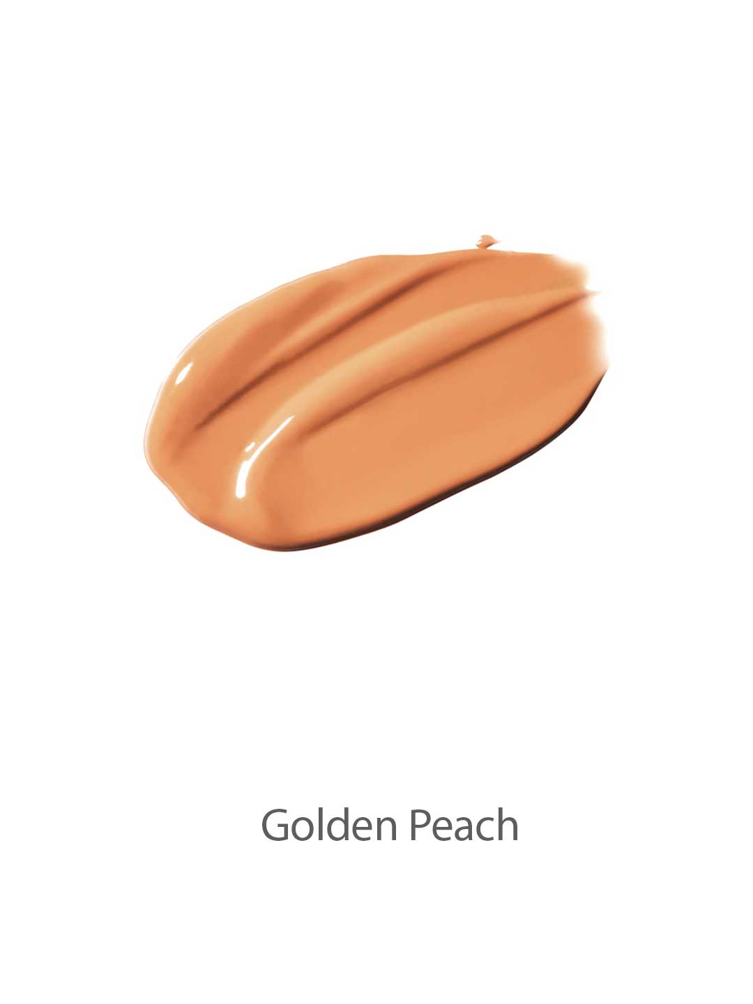 A thick swipe of creamy, peach-toned 100% Pure Cream Foundation 9g in Golden Peach sits on a white background, highlighting its luxurious texture.