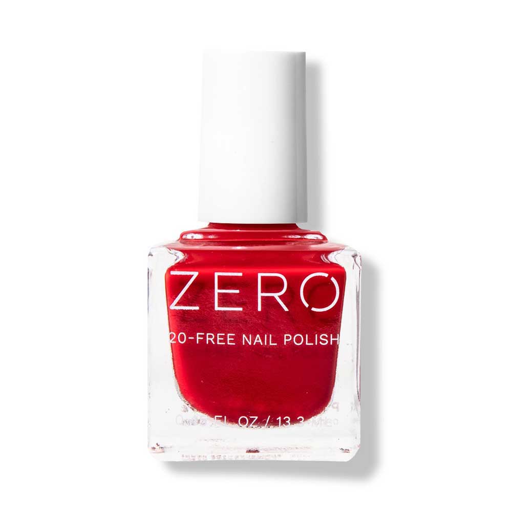 100% Pure ZERO Nail Polish Red over Heals