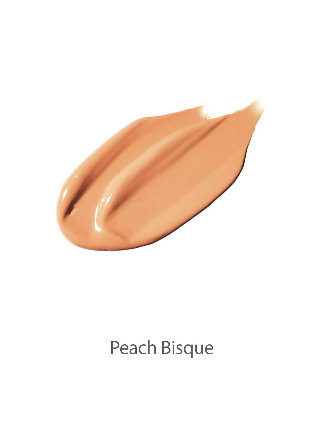A creamy, peach-toned swatch of 100% Pure Cream Foundation 9g in Peach Bisque is displayed on a white background.