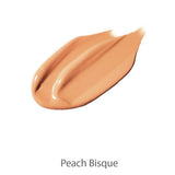 A creamy, peach-toned swatch of 100% Pure Cream Foundation 9g in Peach Bisque is displayed on a white background.
