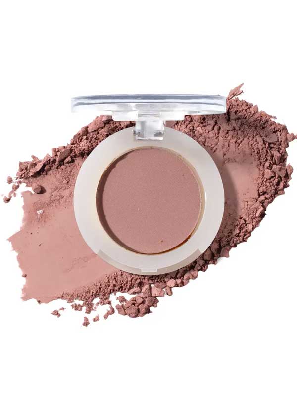 A sleek compact of 100% Pure Pressed Eye Shadow 2g by 100% Pure with the lid open, set on a white background and surrounded by loose pigment—crafted with vegan ingredients and pairs perfectly with natural mineral shimmer shades.