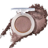 100% Pure Pressed Eye Shadow 2g by 100% Pure: A shimmery taupe single pan with a clear lid, surrounded by matching loose powder on a white background—crafted with natural mineral shimmer for a luminous finish.