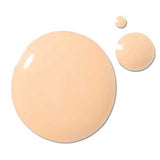 Three droplets of 100% Pure 2nd Skin Foundation 35ml in Shade 1 are displayed on a white background, showcasing the light beige tone and its natural complexion-enhancing effect.