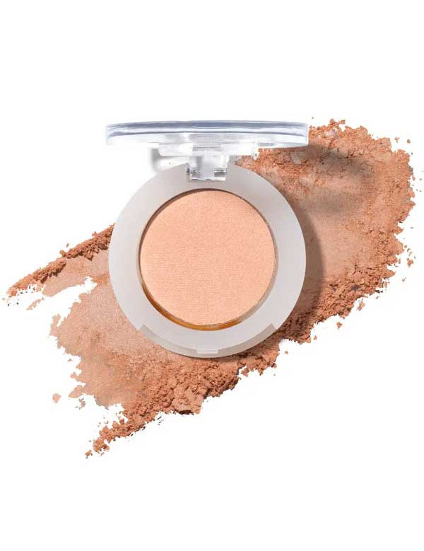 The 100% Pure Pressed Eye Shadow 2g by 100% Pure is a light beige natural mineral shimmer pressed powder, shown open with loose powder on a white background; ideal for a vegan beauty routine.